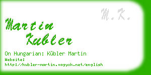 martin kubler business card