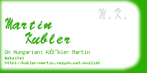 martin kubler business card